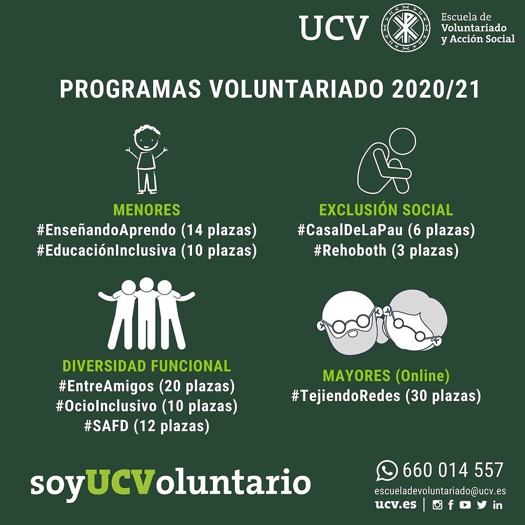 UCV_svm's tweet photo. ¿Quieres participar en programas de voluntariado este próximo curso? Consulta las distintas opciones. Te esperamos!
#soyUCVoluntario
#compromisoUCV #AnteTodoPersonasUCV https://t.co/ANqUQgiOUZ