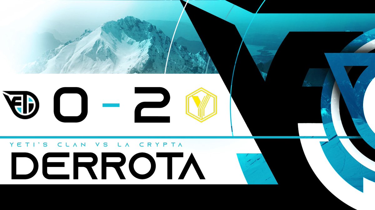 YetisClan's tweet photo. [#Resultados📝]

Finalmente caemos frente a los chicos de La Crypta con partidos muy igualados! GG y suerte a los rivales en el clasificatorio.

🆚 @LaCrYptaGaming
🏆 @Sinfrenosleague
📝 0-2

#PlayBeyong #GoYETI 💙 https://t.co/6Ko37CiZtj