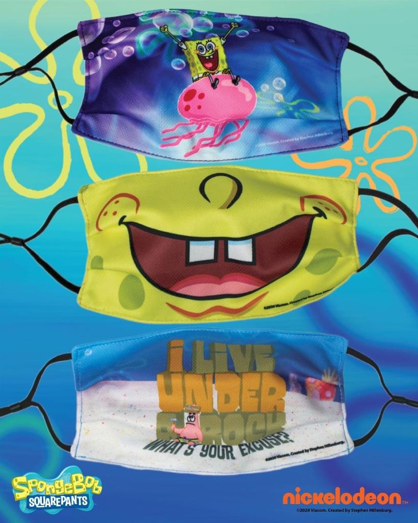 SpongeBob's tweet photo. new SpongeBob face covers! @Nickelodeon is donating 100% of its proceeds from facial covers to @SavetheChildren COVID-19 Global Response https://t.co/iq1BqKK9Yd https://t.co/VSIg4NfPYg