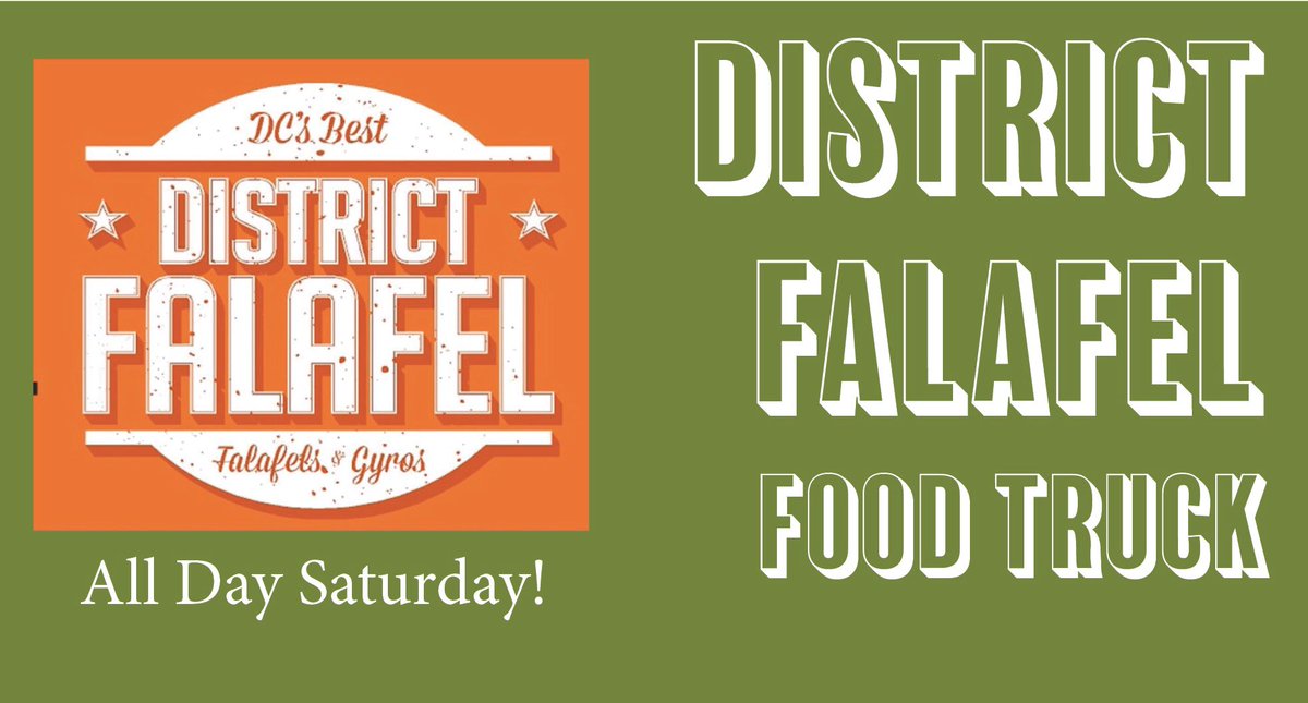 All day today! Come enjoy District Falafel and delicious cider. Happy Saturday!