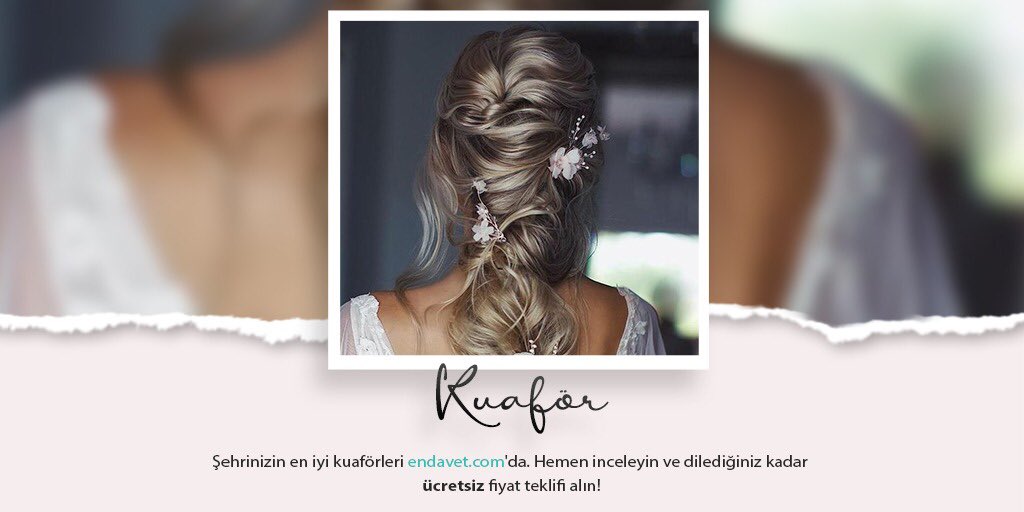 Şehrinizin en iyi kuaförleri endavet.com'da. Hemen inceleyin ve dilediğiniz kadar ücretsiz fiyat teklifi alın!

#kuaför #gelinsaçı #gelinmakyajı #gelinbaşı #gelinsaçımodelleri #gelinsaçmakyaj #endavetcom #endavetcomisortagim