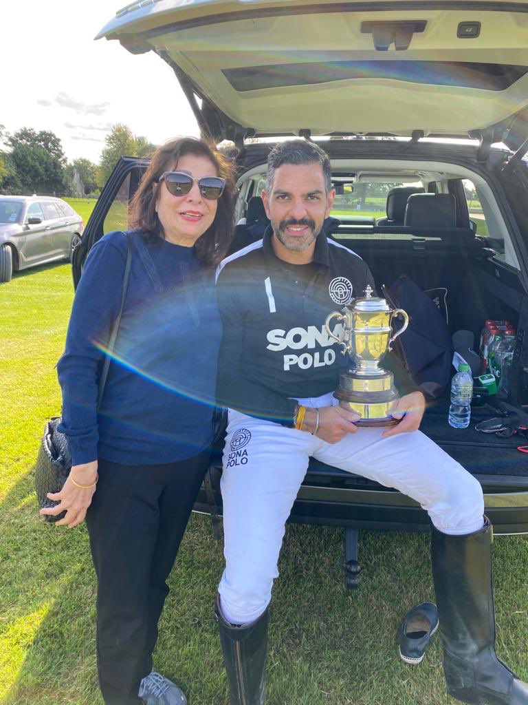 sunjaykapur's tweet photo. First win of the season for Sona Polo Team for the Babdown Cup at Beaufort Polo Club in England. Great to have three of my most precious with me. @polobeaufort @sonapoloteam #SonaPolo https://t.co/9ZSr09iSCY