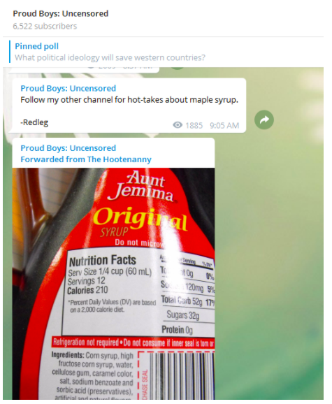 9/ He also noted that he runs another Telegram channel, The Hootenanny.