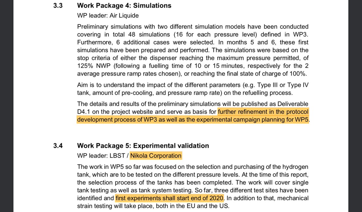 6/8What is Nikola's role in the project?— Testing hydrogen tanks at different pressure levelsWhen is Nikola scheduled to begin testing according to PRHYDE's 10 August 2020 report?— End of 2020 $NKLA  #NikolaGate