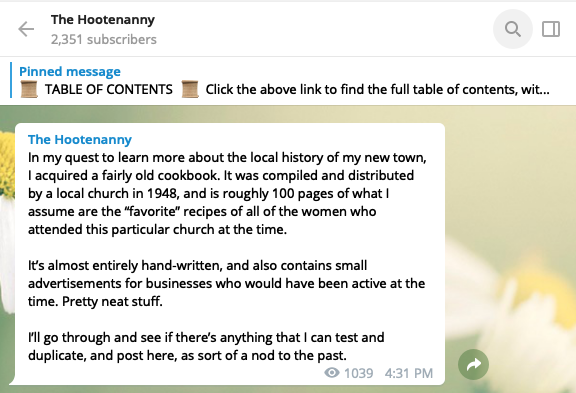 10/ In a series of August posts on The Hootenanny, he posted a photographs of a 1948 cookbook, written by the women of what he noted was his "new town."