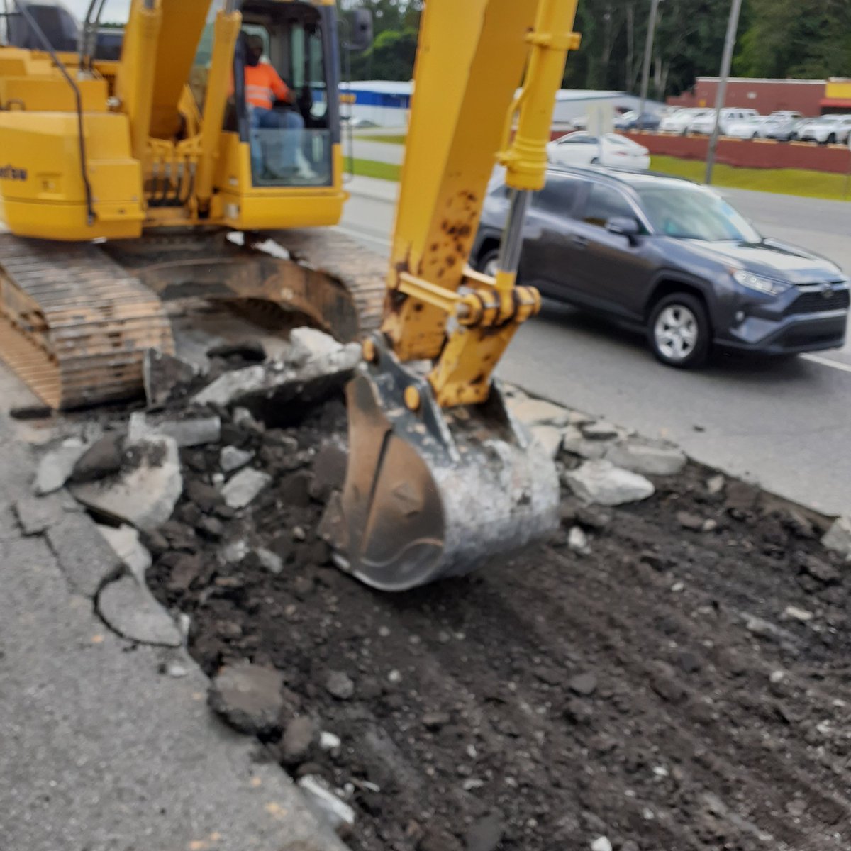 Tearing out your Concrete and fixing your road your welcome Jasper...