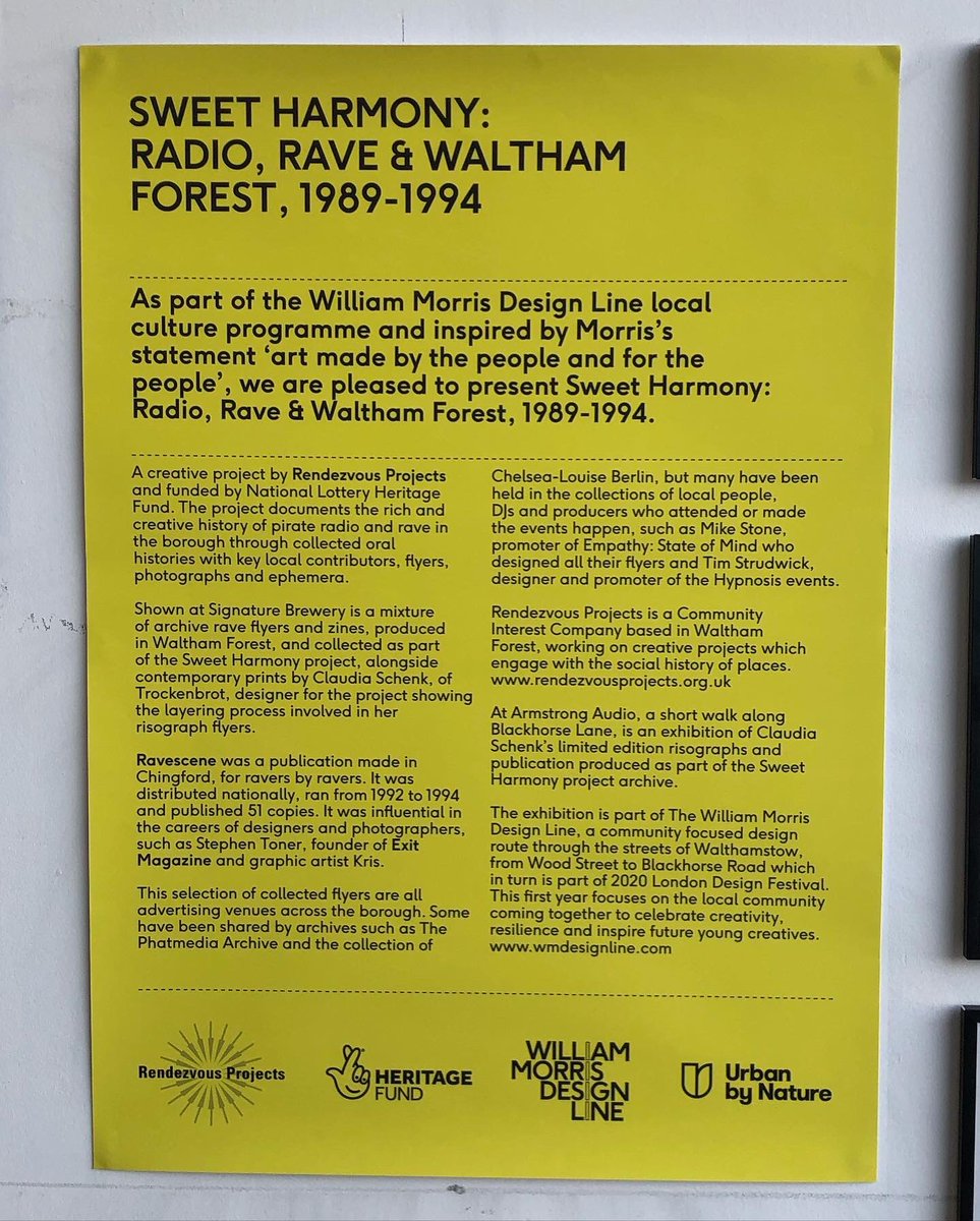 SignatureBrew's tweet photo. We’re exhibiting local 90s rave flyers at the brewery as part of the #WilliamMorrisDesignLine exhibition running throughout Walthamstow until September 20th. Interestingly our Passions label was designed by E17’s own Boy Beech Design’s and was inspired by 90s rave flyers https://t.co/XGuJeOwvc7