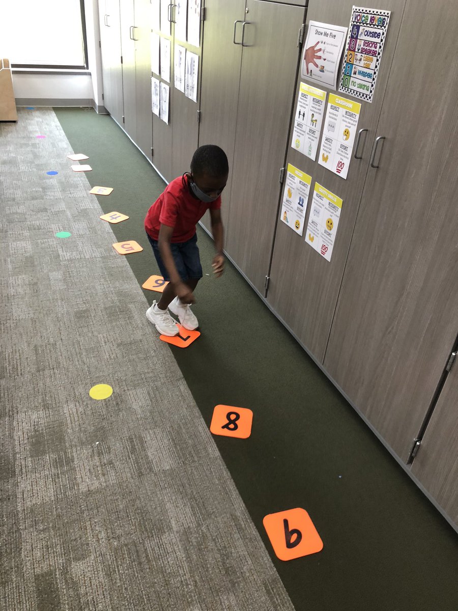 Socially distant ABL activity for math this week was a hit 😊 shoutout to <a href="/Ms_Miller16/">Alyssa (Miller) Espinoza</a> for modeling this so well <a href="/HooverCFISD/">HooverCFISD</a>