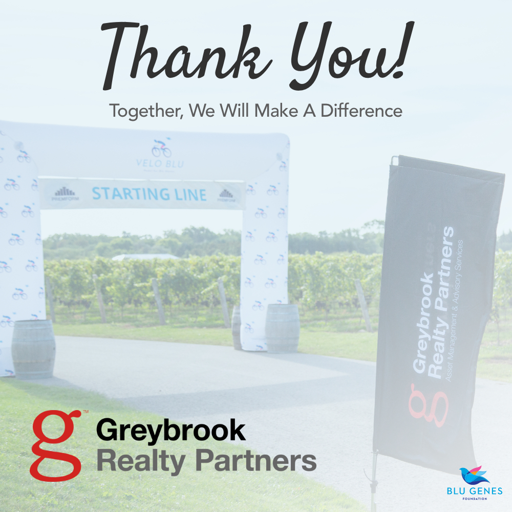 BluGenesFdn's tweet photo. An amazing act of coming together &amp; stepping up for a great cause. Thank you @GreybrookRealty who despite our event being cancelled, donated $75,000 to Blu Genes. This is so important to us. Truly an inspiration that #Greybrook donated during this time! https://t.co/hBoKOjnBt6