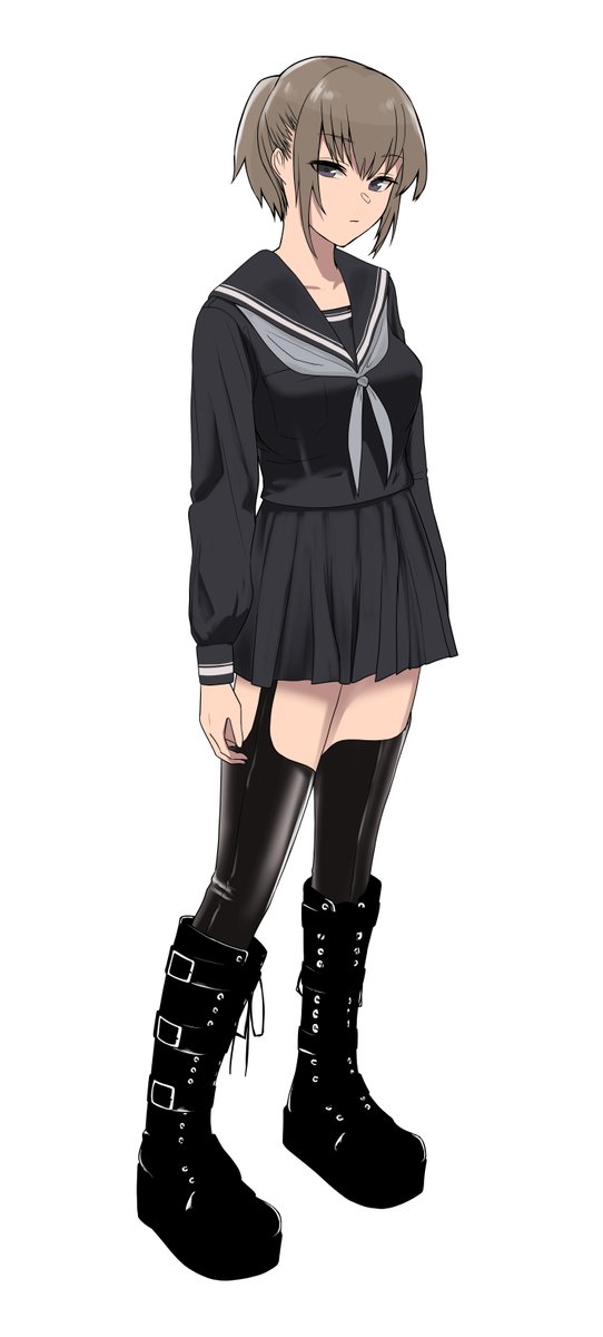 「足元に癖のある女子高生 」|となりの岸田のイラスト