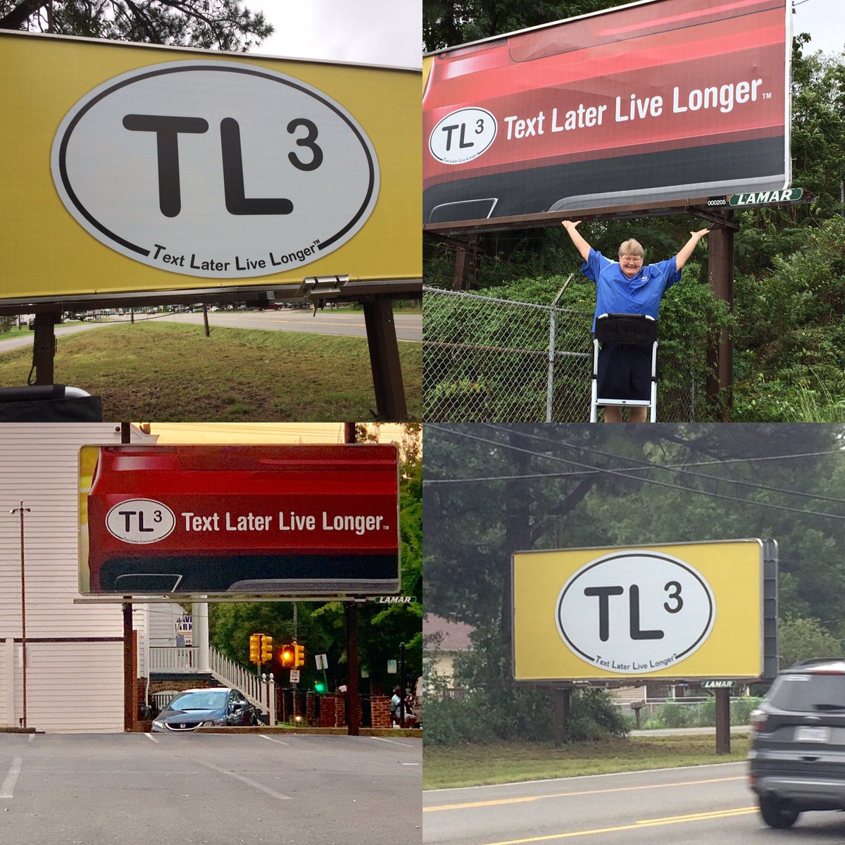 TLcubed's tweet photo. Billboards are in 6 different locations in Henrico &amp; Richmond . A huge shout out to LAMAR Advertising for supporting our campaign!! Most of all thank you to all of our supporters! @VCUPD @ProjYellowLight @DRIVESMARTVA  @richsstitches @RichmondPolice @HenricoFire @InsurewithAAA https://t.co/JnksJadAfr