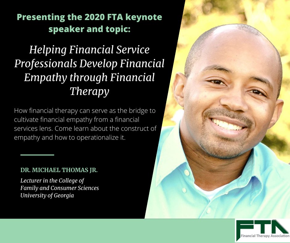 FinTherapyAssoc's tweet photo. Announcing the keynote speaker and topic for the upcoming FTA virtual conference on October 8-9. Are you registered yet?!
https://t.co/gn2kfOyXj1
#financialtherapy #fintwit #fintherapy #therapy https://t.co/hq4RM6uVWa