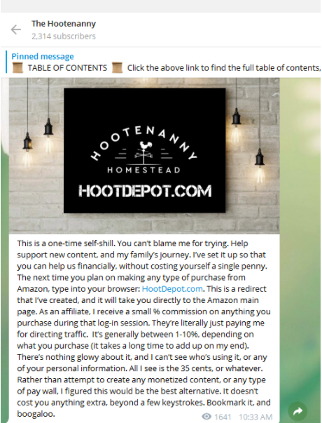 18/ Clark supports his racist activism by asking Telegram subscribers to shop on  @AmazonHelp via an affiliate link.