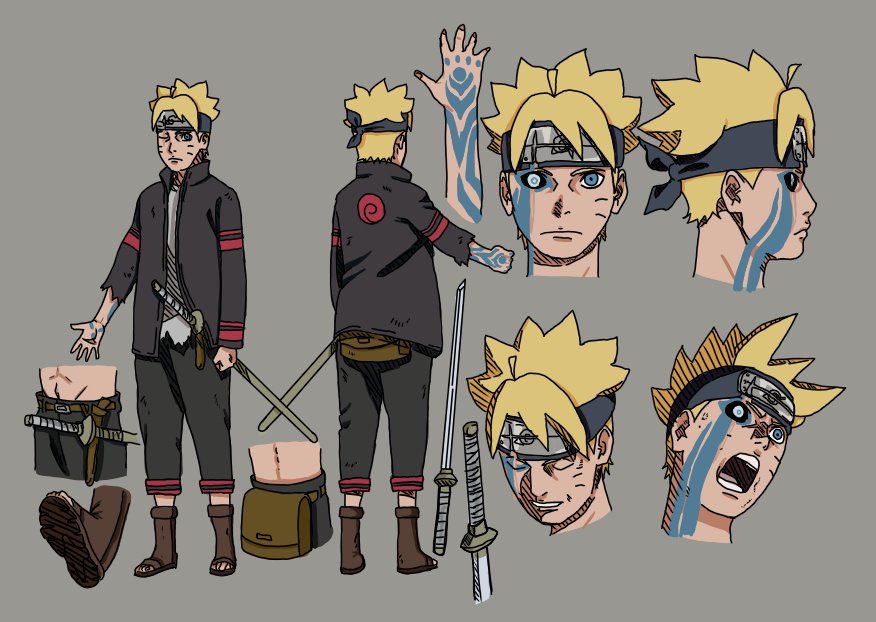 Daily Boruto Boruto S 16 Year Old Design Both With And Without Color Boruto