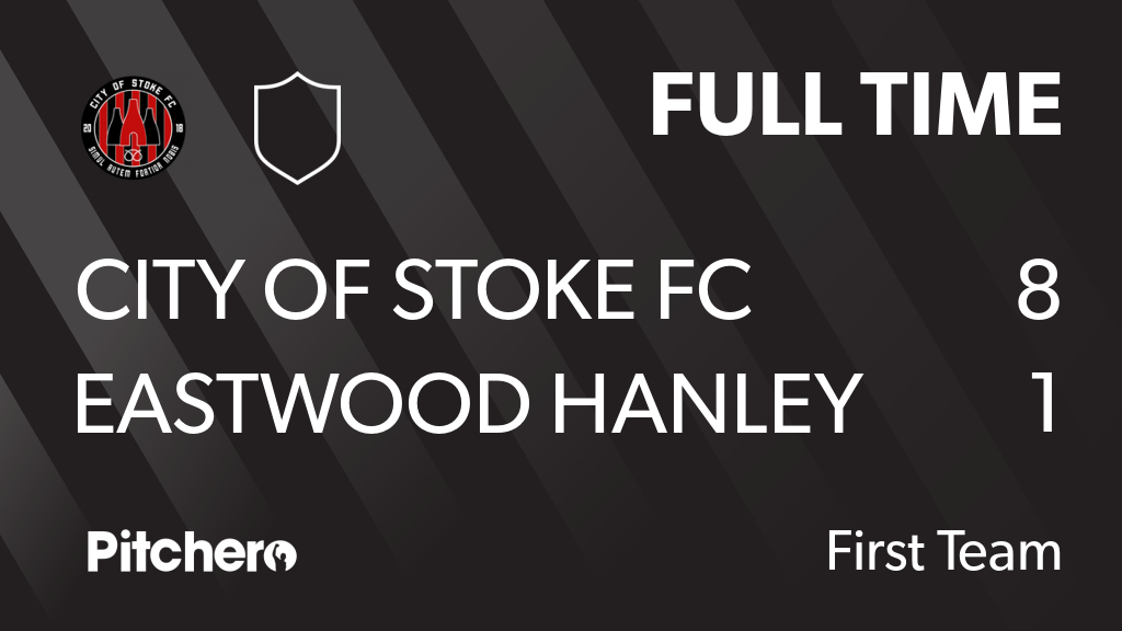 cityofstokefc's tweet photo. FULL TIME: City Of Stoke FC 8 - 1 Eastwood Hanley Development
#CITEAS #Pitchero
https://t.co/3b28g6nZ3X https://t.co/iA9mJCFaRE