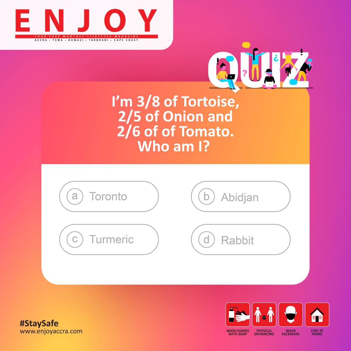 TheEnjoyMag's tweet photo. Quiz for the weekend! #enjoymagazine #enjoyaccra #enjoylife #enjoyquiz #weekendvibes https://t.co/vVgdeIqxcR