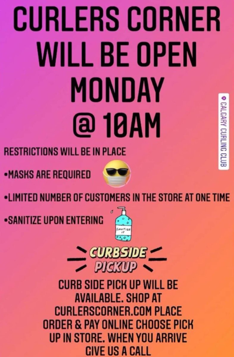 calgarycurlclub's tweet image. Reopening this Monday! Support your favourite local curling shop at the club! ❤🥌 #curling #calgarycurling #SupportLocalBusinesses