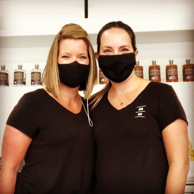 CDAinsworth's tweet photo. These two beauties are tending bar tonight - get your butts down there for a cocktail! @brokenspiritsNE #drinklocal #craftdistrict #yyc #spirits #craft #cocktails #SaturdayNight https://t.co/P91RFTYJBz