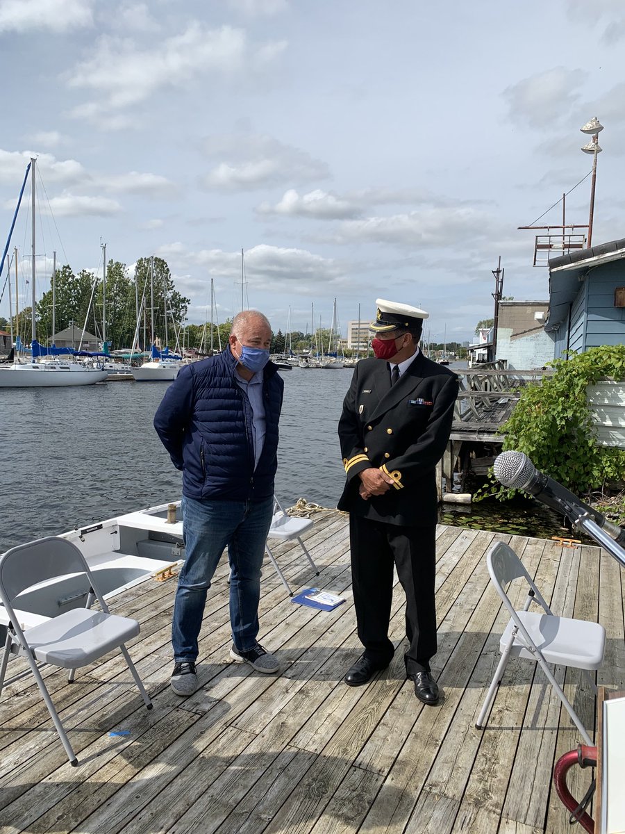 Pleased to join ⁦<a href="/MitchPanciuk/">Mitch Panciuk</a>⁩ and members of ⁦<a href="/RoyalCanNavy/">Royal Canadian Navy</a>⁩ ⁦<a href="/NavyLeagueCA/">NavyLeagueofCanada</a>⁩ ⁦<a href="/NavyLeagueOnt/">The Navy League of Canada Ontario Division</a>⁩ for the ribbon cutting of renovations at the #Belleville Branch on the #BayofQuinte. ⁦<a href="/CanadianForces/">Canadian Armed Forces</a>⁩