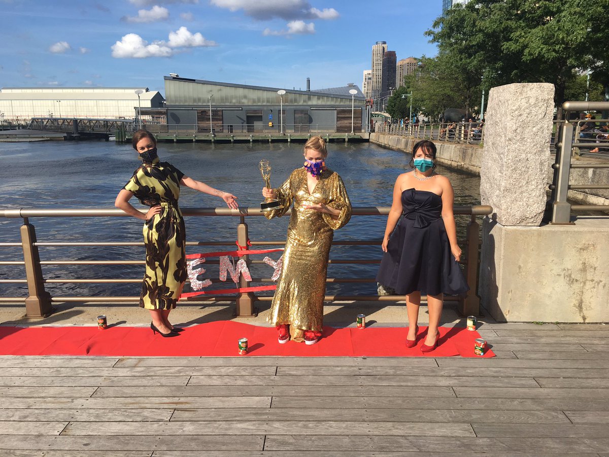 Look at  @hordie and me and  @jilltwiss with Jill’s Emmy at the actual  @TelevisionAcad  #Emmys2020!!!!!