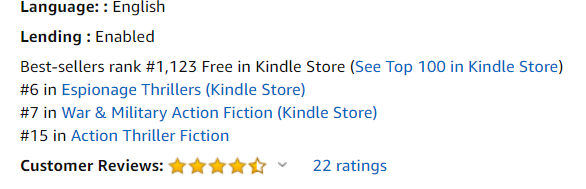 TwBookClub's tweet photo. Wow! Today's book has jumped into the top 10 #Bestsellers in TWO categories!

Check it out:
https://t.co/yXz2KESZAu

Congrats to the author!

#Espionage #WarAction #MilitaryAction #Thriller https://t.co/HMHtI7huIf