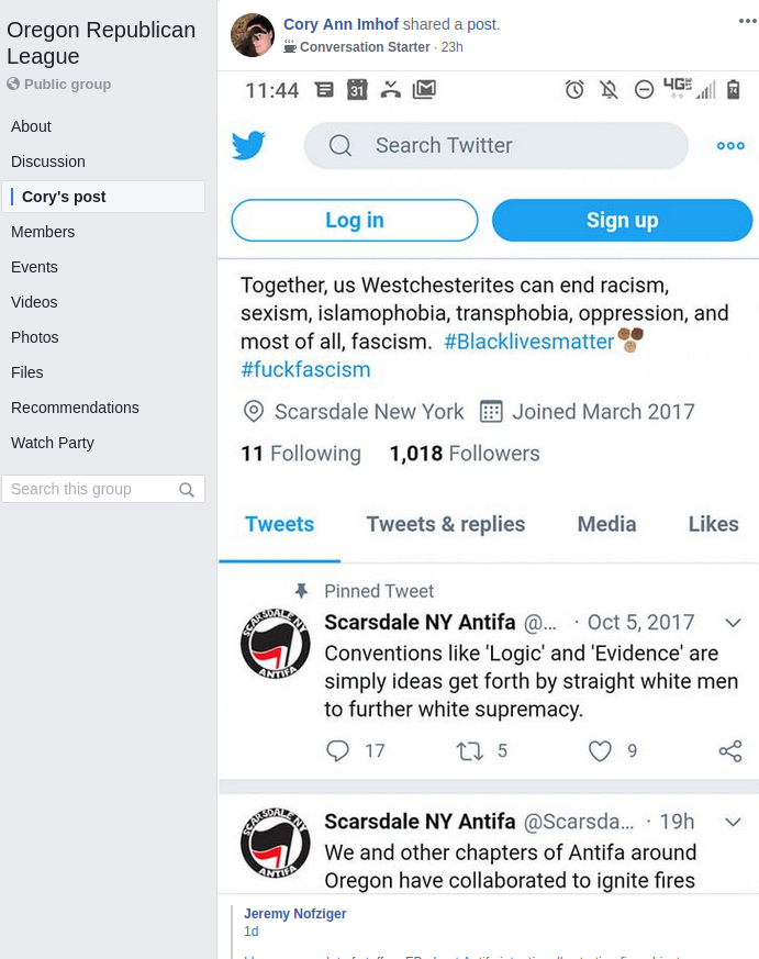 Many antifa-wildfire conspiracy posts circulating in far-right & conservative social media spaces cite an obviously-fake twitter account which was exposed as a right wing hoax in 2017.  https://nymag.com/intelligencer/2017/08/how-to-spot-a-fake-antifa-account.html