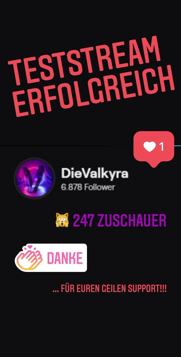 DieValkyra's tweet photo. Danke da ke danke, für euren heftigen Support!!!
#TwitchDE #streamer #streaming #dievalkyra #twitchaffiliate https://t.co/zQwWdnoZ4v
