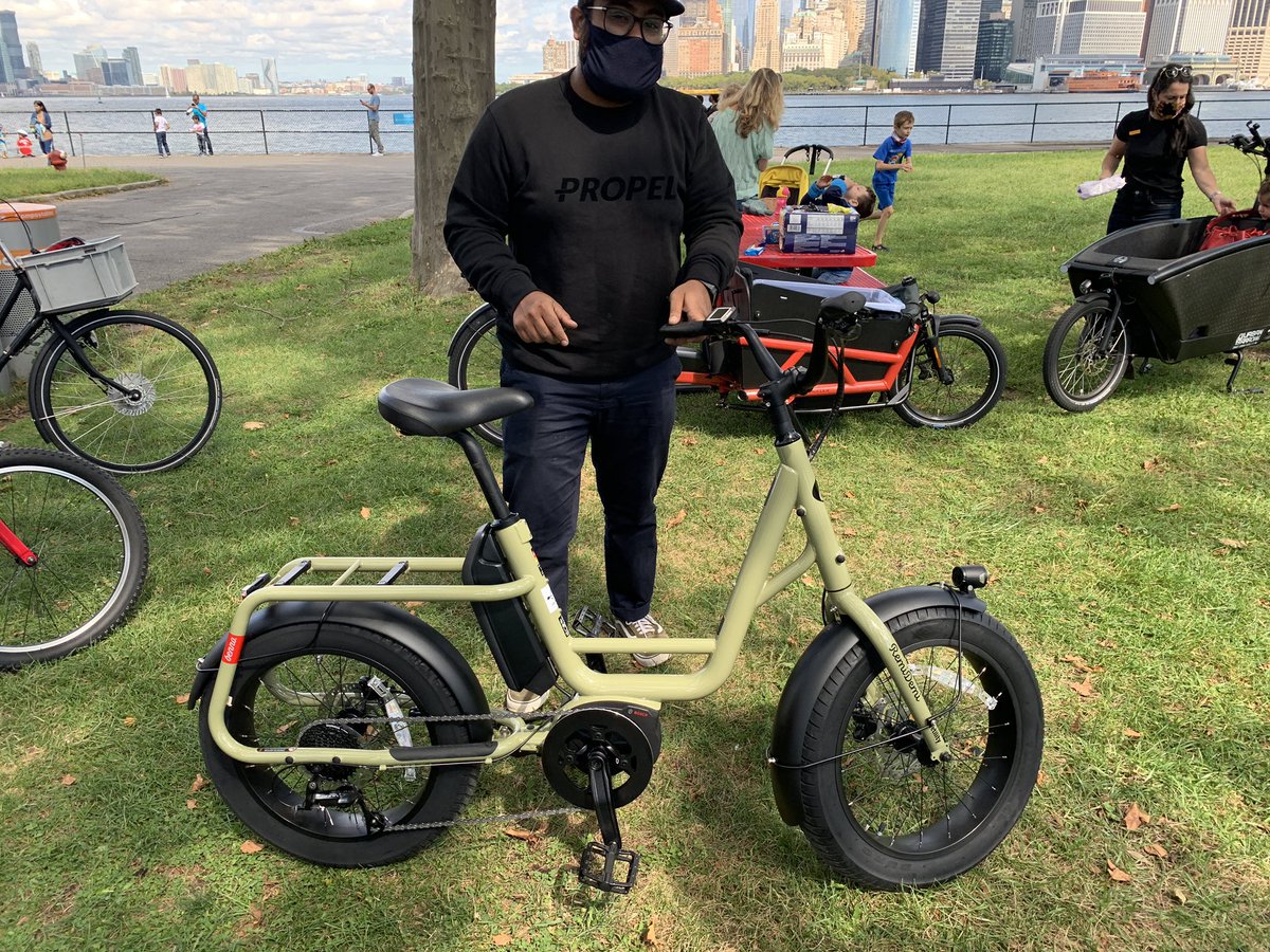 Huge shout out to Lee and Nahim from  @propelbike (where most of purchased our electric bikes). They brought a  #rieseandmuller & slick Benno RemeDemi for everyone to test ride along w drinks & snacks. Nahim even replaced our seat. We  Propel.