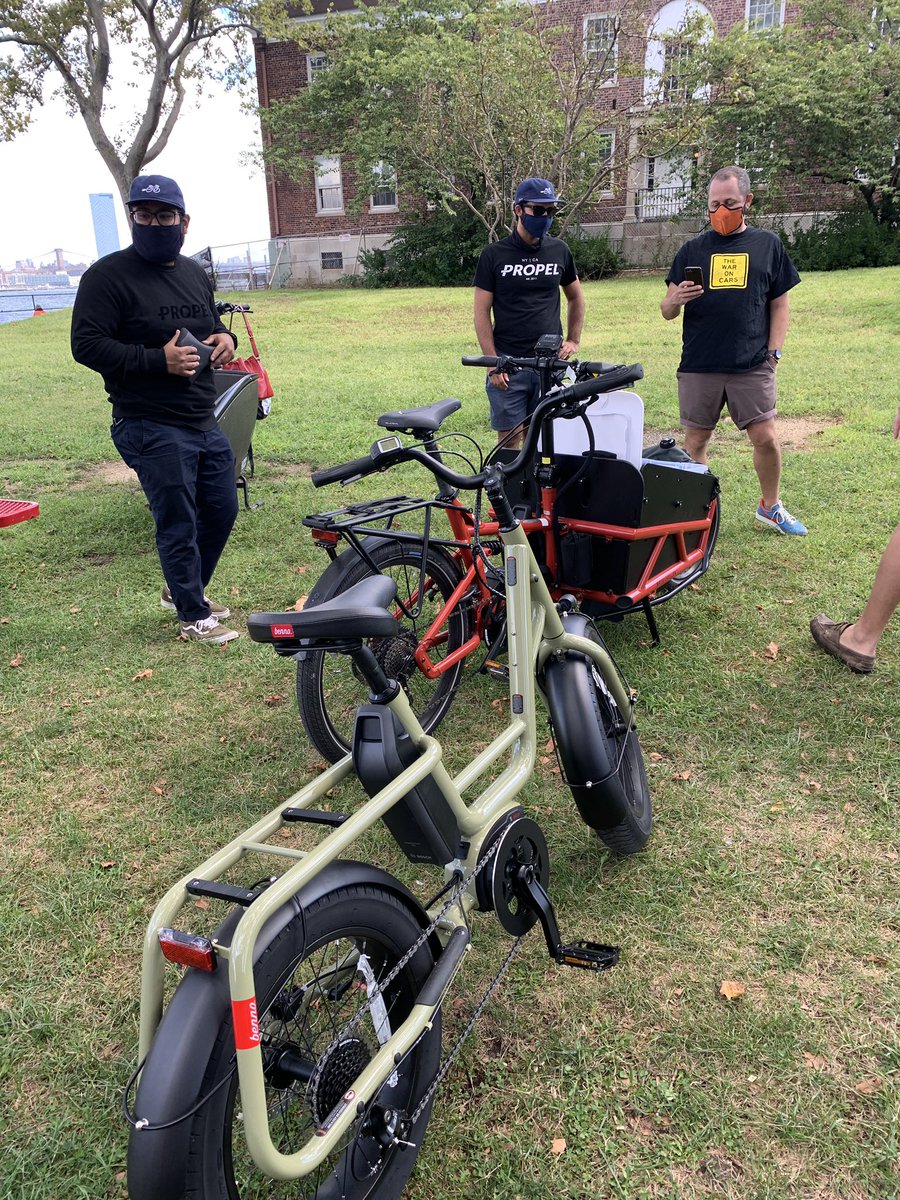 Huge shout out to Lee and Nahim from  @propelbike (where most of purchased our electric bikes). They brought a  #rieseandmuller & slick Benno RemeDemi for everyone to test ride along w drinks & snacks. Nahim even replaced our seat. We  Propel.