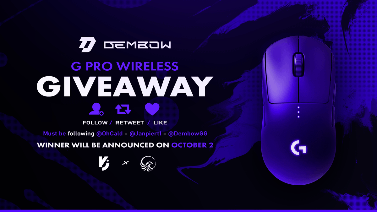 DemisedGG's tweet photo. We're giving away a G PRO WIRELESS ‼️
RT, LIKE, &amp; FOLLOW @ohCald + @Janpiert1 + @DembowGG 
Reply with #DembowGG why you want to win and ENTER FOR FREE. https://t.co/kCb091zK1o
