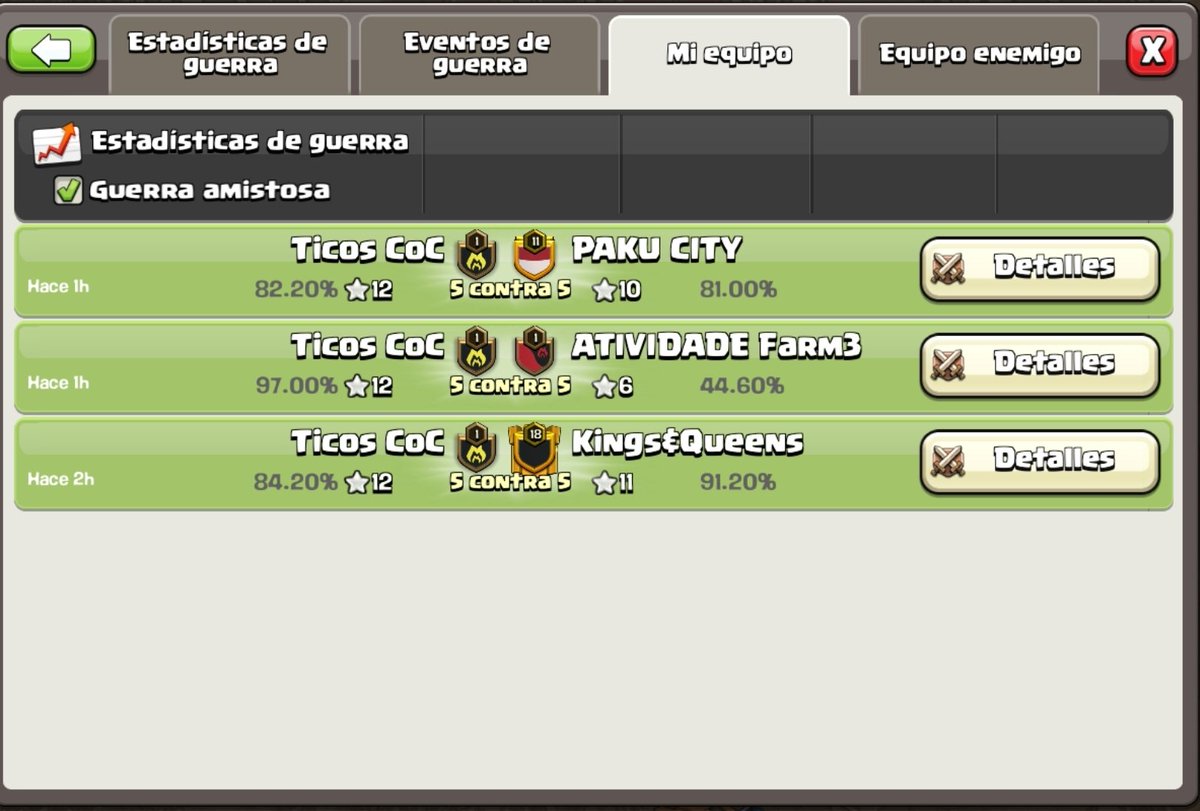 Felicidades a nuestros jugadores buenas guerras ESL , Vamos con todo para la proxima fecha Go Ticos Coc 🇨🇷🔥