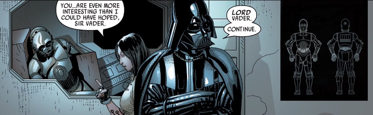 It's not the first time look at his POSE i imagine his face being all offended [Star Wars: Darth vader (2015) #3]