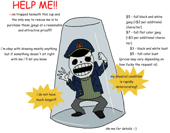 i figured out how to do commissions! if you are looking to buy a jpeg please dm me here on twitter :-)
oh and check the replies if you'd like to look at some examples 