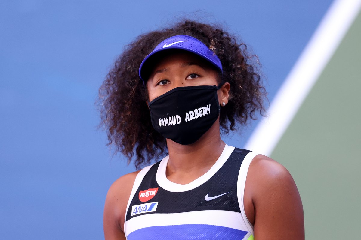 BleacherReport's tweet photo. .@naomiosaka used her platform during the U.S. Open to honor victims of racism and police brutality:

▪️ Breonna Taylor
▪️ Elijah McClain
▪️ Ahmaud Arbery
▪️ Trayvon Martin
▪️ George Floyd
▪️ Philando Castile
▪️ Tamir Rice https://t.co/WXD8lLY3ym