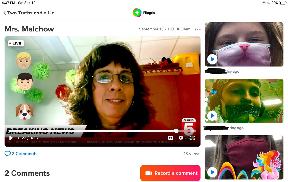 Demo’d 🆕 @Flipgrid camera to <a href="/Mrs_Henderson4/">Jordan Henderson</a> class.
💬 told 2 truths &amp; a lie about ourselves. <a href="/MsLindahl4/">Mrs. Novak</a> class joined in. 
🤷🏻‍♀️ Ss had to guess the lies of Ss in the opposite class. 
🖇 Great collab and fun between cohorts!
<a href="/PCSD_LN/">Lannoye Elementary</a> #RaiderStrong #CommunityBuilding #collaboration