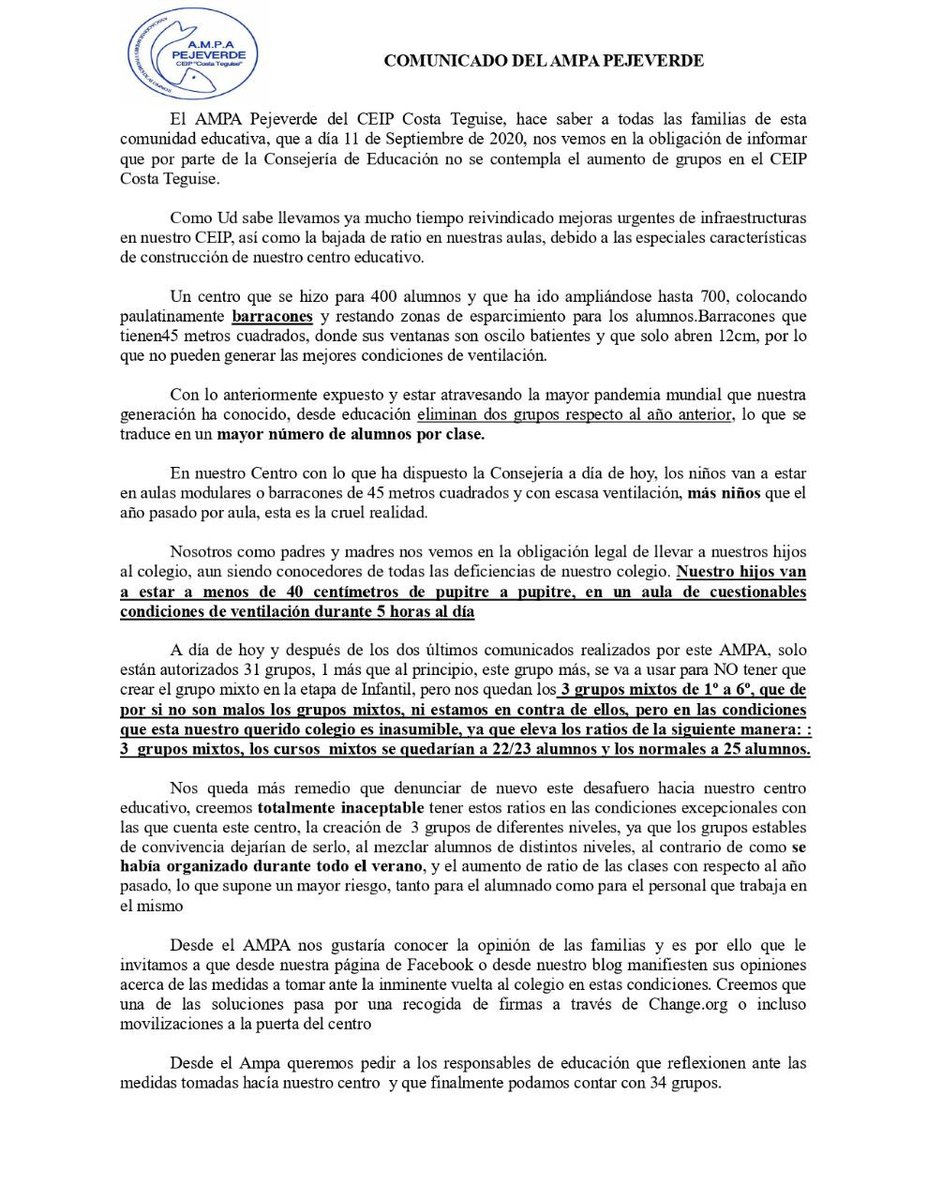 ETeguise's tweet photo. Por favor no jueguen con la salud y la educación de nuestros hij@s, se necesitan soluciones urgentes ya!!!  Pretenden que nuestros hijos empiecen las clases en estas condiciones.... Ayuda.... Gracias    @AyunTeguise @lavozdelanzarot @CabildoLZ @EducacionCan     Abro hilo https://t.co/zLIbcXCnn6