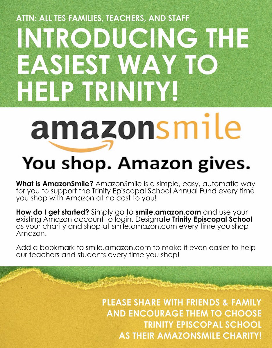 tesgalv's tweet photo. 😃 ↪️💚💛 Smile with us on Amazon!!! #amazonsmile #giveback #tes https://t.co/rW65Wnyojq