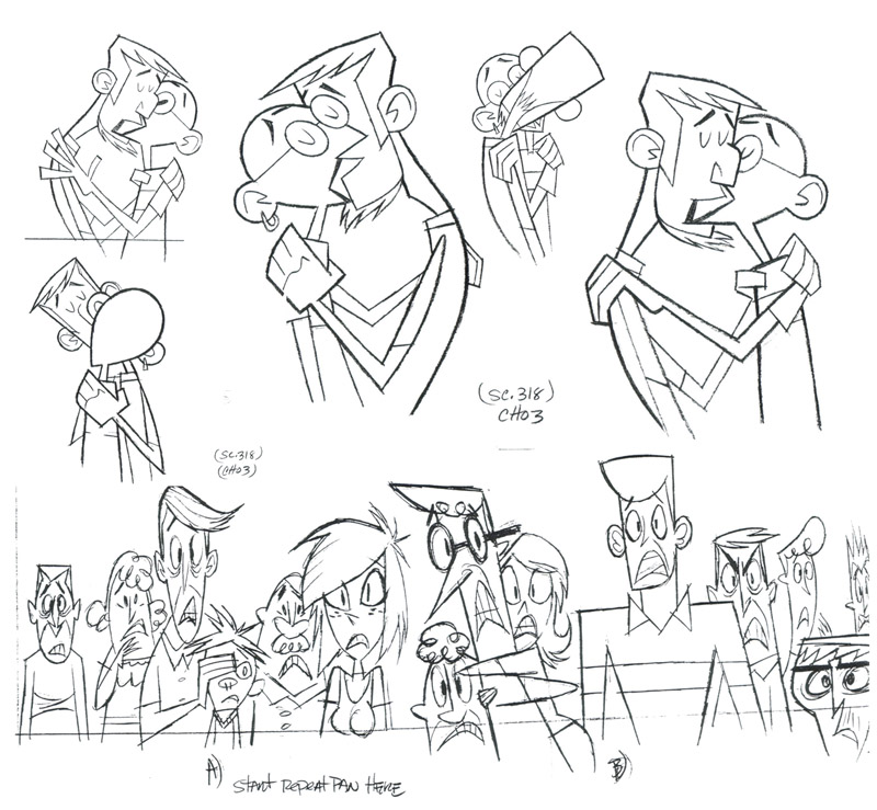 "Kissing Fools" - Sketches by Character Designer Dexter Smith for the hilarious plot twist in "A.D.D.: The Last 'D' is for Disorder" 