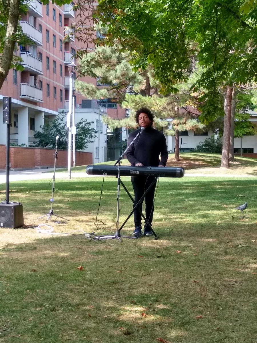 Walking to go pick up Sophie's meds from the vet and I came across a musician performing in a park. I have missed live music so much. His voice is incredible! I believe he said he's the singer of <a href="/AfterFunk/">After Funk</a> and I'll have to keep an ear out for them...