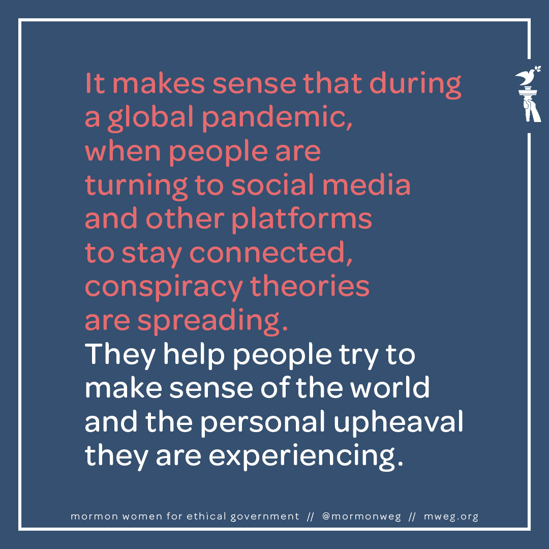Belief in conspiracy theories is a result of normal human tendencies. And it makes sense that during a global pandemic, when people are turning to social media and other platforms to stay connected, conspiracy theories are spreading.2/5