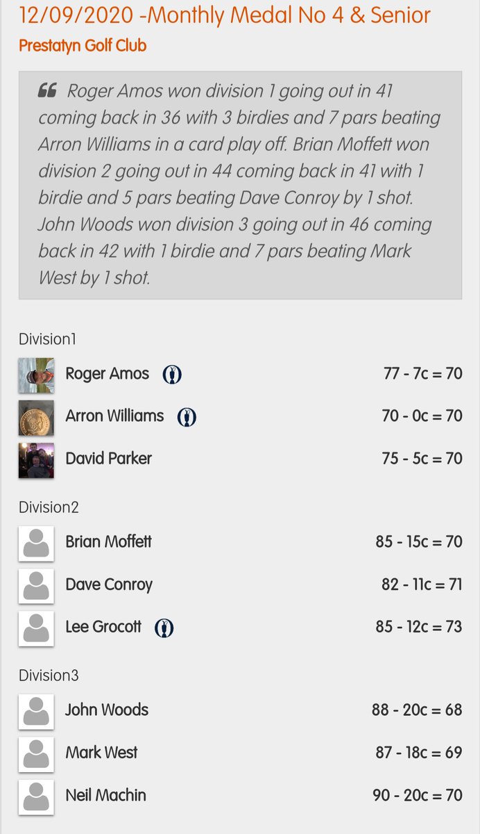 Prestatyngolf's tweet photo. Well done to all this weeks winners and congratulations to Senior Club Champion John Woods! https://t.co/ABgsKiL0i6