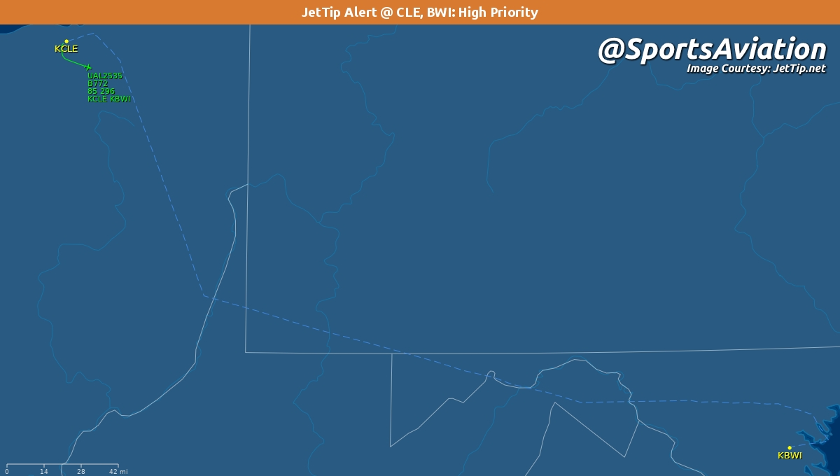 SportsAviation's tweet photo. 🏈 Cleveland Browns (@Browns)
🗒️ #Browns with first flight of season for #NFL Week 1
🆚 Baltimore Ravens (Sun.) #RavensFlock #CLEvsBAL
‼️ Rare @JetTipNet arrival alert for #KBWI
✈️ UAL2535 | N774UA | B772
🛫 CLE - 2:37pm ET
🛬 BWI - 3:29pm ET
Track Here👉🏼: https://t.co/XhFUjH1G8u https://t.co/aJHXTOcsdU