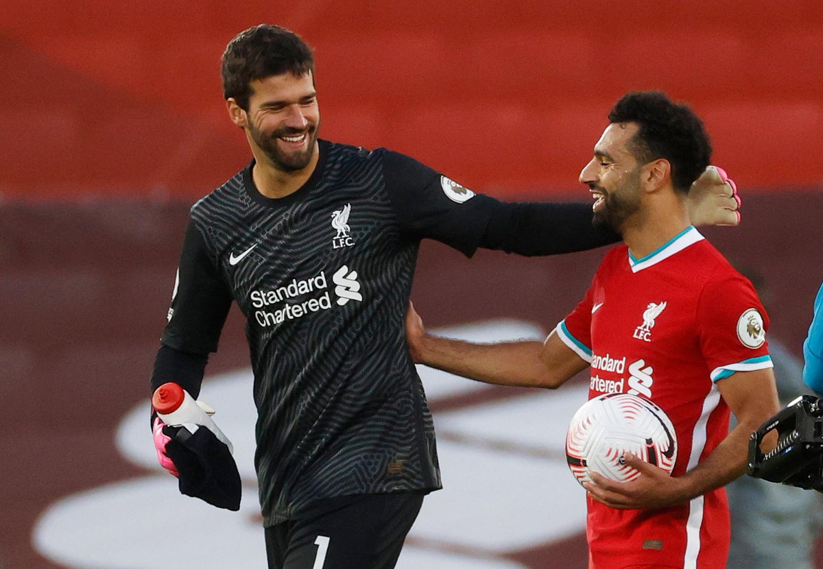 premierleague's tweet image. M⚽️ S⚽️L⚽️H

@MoSalah becomes the first Liverpool player in #PL history to score a hat-trick on the opening day

#LIVLEE | @LFC