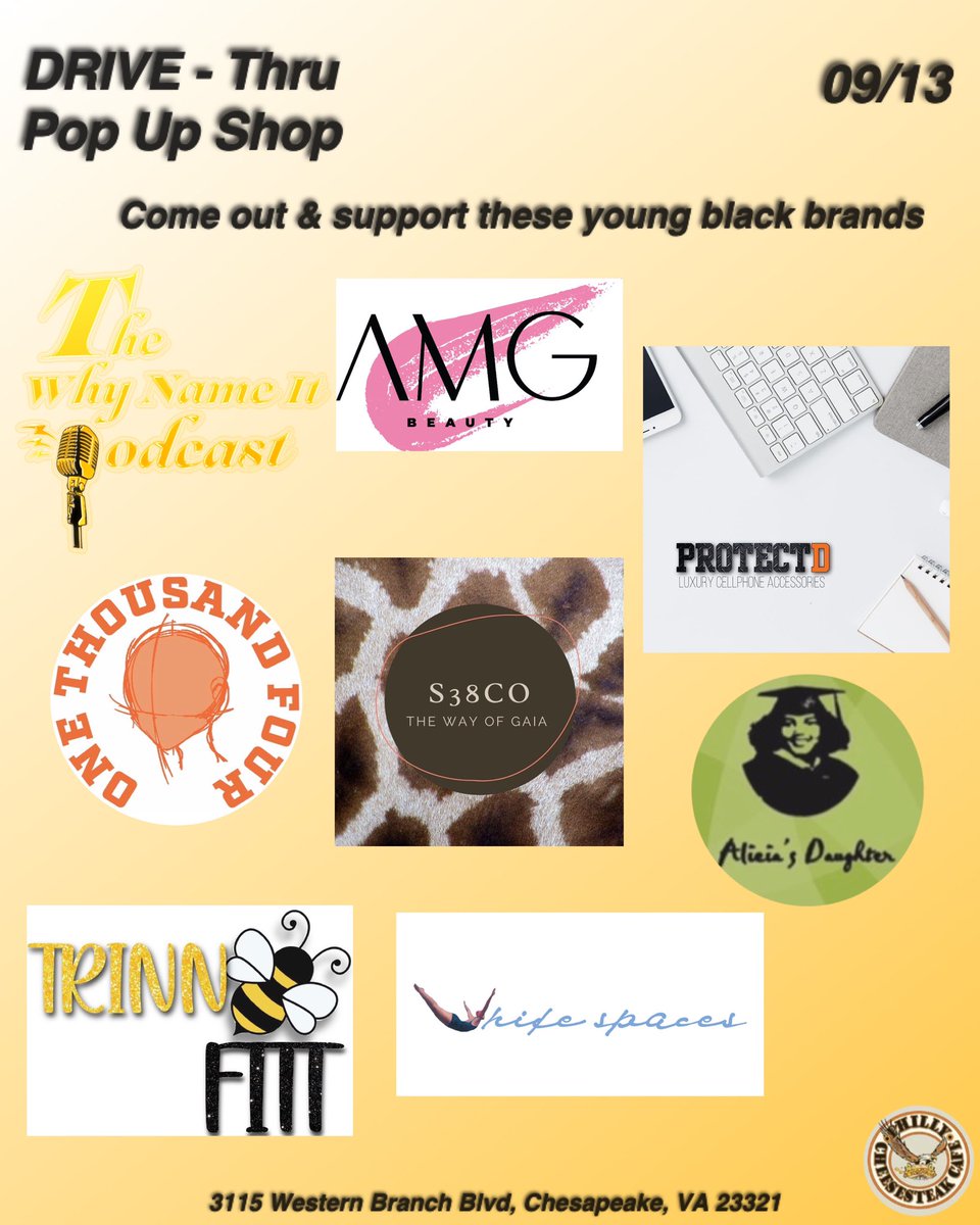 WhyNameItPod's tweet photo. This Sunday come join Lou &amp; Nas as they do a live Podcast at pop up shop to support young thriving local Black Business. 
Please wear a mask as we are still cautious of the spread of COVD 19. 

📆: September 13
🕓: 4-7
📍: 3115 Western Branch Blvd, Chesapeake, VA 23321 https://t.co/NwpBfOMX6n