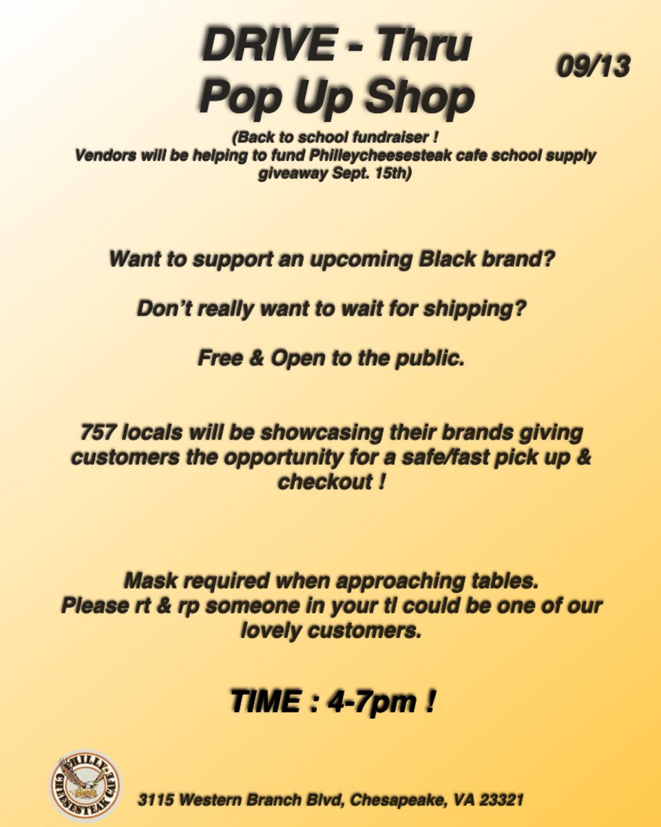 WhyNameItPod's tweet photo. This Sunday come join Lou &amp; Nas as they do a live Podcast at pop up shop to support young thriving local Black Business. 
Please wear a mask as we are still cautious of the spread of COVD 19. 

📆: September 13
🕓: 4-7
📍: 3115 Western Branch Blvd, Chesapeake, VA 23321 https://t.co/NwpBfOMX6n