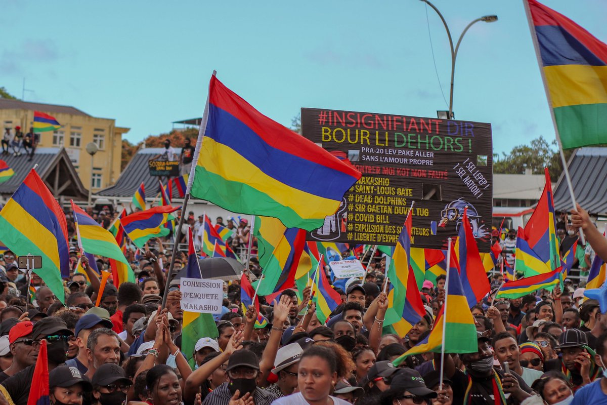Adrian_Bund's tweet photo. #Protests resume in #Mauritius today. As controversies and political scandals continue to affect the country, many #citizens in the streets again march against the a form of dictatorship by the government with the #COVID19 and Quarantine Act.(Public protests began July 11 2020) https://t.co/rINeUjdw03