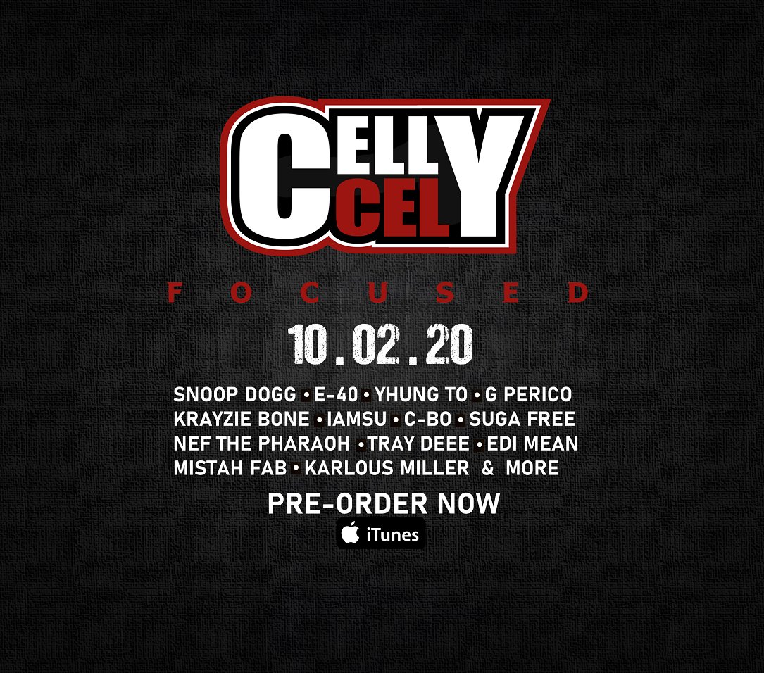 Real_CellyCel's tweet photo. New "FOCUSED" album drops Oct 2nd! PREORDER available now on #iTunes ft #SnoopDogg #E40 #YhungTO #GPerico #Iamsu #KrayzieBone #SugaFree #MistahFab #TrayDeee #KarlousMiller #NefThePharaoh #MaliMusic #Kokane #EdiMean #SageTheGemini Cop that! https://t.co/a4y8W3wjmG