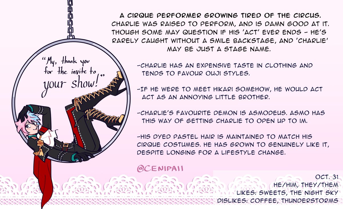 ceniberi's tweet photo. Meet my second MC Charlie! He's from a different timeline than Hikari 😳👉🏽👈🏽

#obeyme #obeymemc #obeymejp https://t.co/9qcYzwld4n