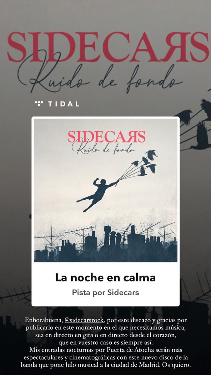 TeamAlfred1's tweet photo. Debo confesar que pensé que se venía una colabo de Alf en este disco de Sidecars... Pero bueno, lindas palabras ❤️ https://t.co/3SCnyhnkrS