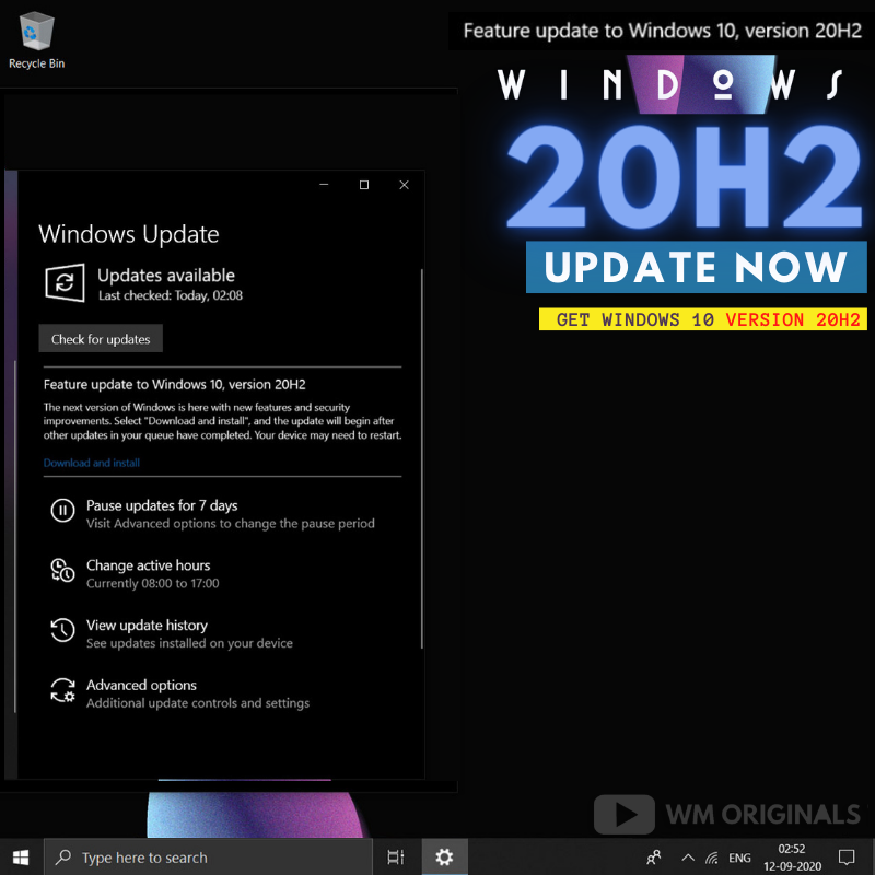 WMOriginals's tweet photo. Download & Install Latest Microsoft Windows 10 20H2 Update. Get Hands on before Official Release, Upgrade from Version 2004 to Version 20H2 ➤ https://t.co/tNI3U3tK5D
#Windows10 #windows1020H2 #Windows1020H2Update #Windows10LatestUpdate #MicrosoftWindows10 #MicrosoftWindows https://t.co/1koGFEbdCX
